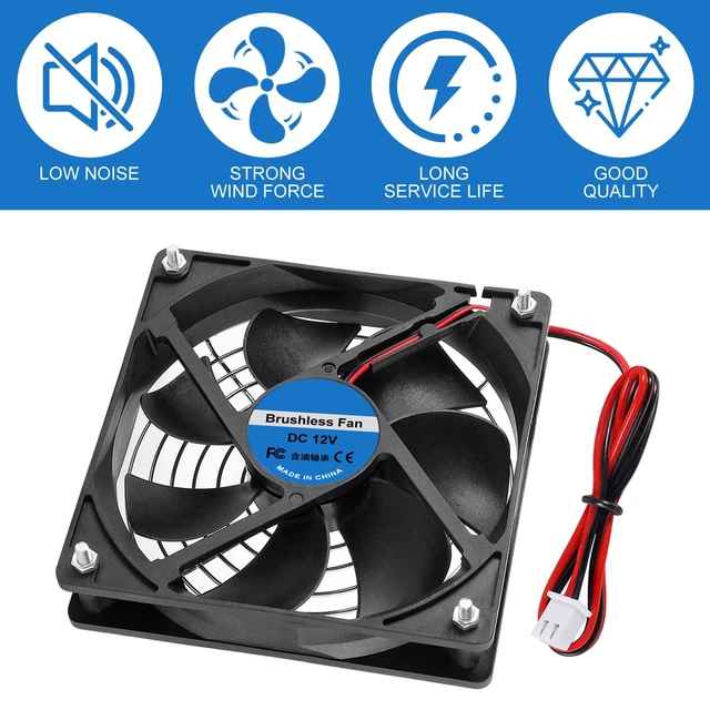 Alt view image 3 of 7 - 2Pcs 120mm 12V DC Brushless Cooling Fan 2-Pin Case Fans 2 Pin for PC Computer CPU Cooling