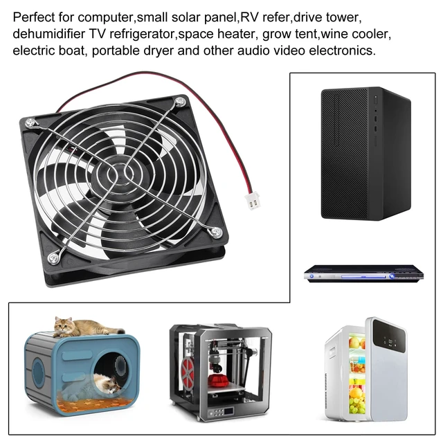 Alt view image 7 of 7 - 2Pcs 120mm 12V DC Brushless Cooling Fan 2-Pin Case Fans 2 Pin for PC Computer CPU Cooling