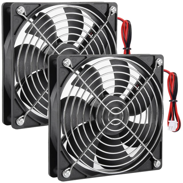 Main image of 2Pcs 120mm 12V DC Brushless Cooling Fan Dual Ball Bearing 2-Pin Case Fans 2 Pin Computer Fan for PC Computer CPU Cooling