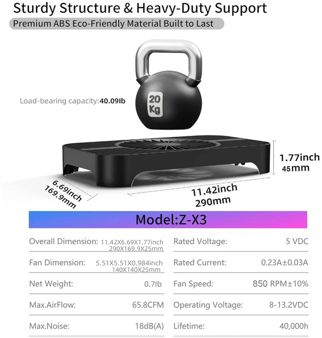 Alt view image 7 of 7 - X3 USB Cooling Fan, 18dB Ultra Quiet 140mm USB PC Fan with Built-in Cable and One-Touch Switch Compatible with Router, Receiver, Amplifier, DVR, PlayStation, Xbox, Computer Cabinet Cooling