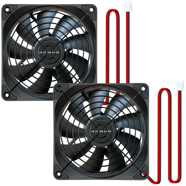 Main image of 120mm Fan 2 Pack 12V Fan,Slient Version High Airflow 12V 2pin PSU PC Fans, DL-120 with Hydraulic Bearing 2,000RPM Cooling Fan for Computer,RV Refrigerator, TV Cabinet, Dryer, dehumidifier, Grow Tent