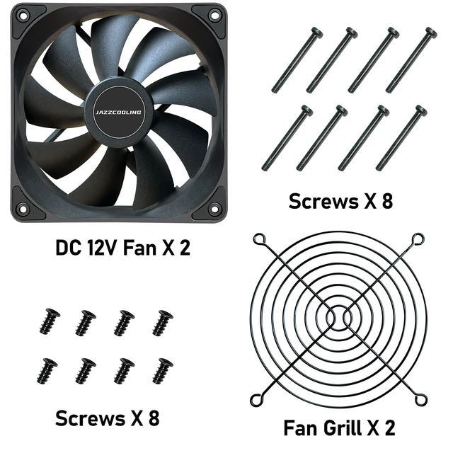 Alt view image 4 of 7 - 120mm Fan 2 Pack 12V Fan,Slient Version High Airflow 12V 2pin PSU PC Fans, DL-120 with Hydraulic Bearing 2,000RPM Cooling Fan for Computer,RV Refrigerator, TV Cabinet, Dryer, dehumidifier, Grow Tent