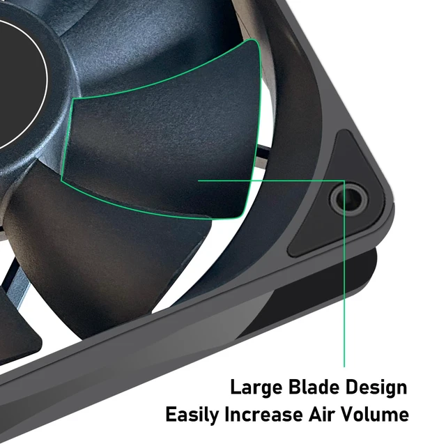 Alt view image 6 of 7 - 120mm Fan 2 Pack 12V Fan,Slient Version High Airflow 12V 2pin PSU PC Fans, DL-120 with Hydraulic Bearing 2,000RPM Cooling Fan for Computer,RV Refrigerator, TV Cabinet, Dryer, dehumidifier, Grow Tent