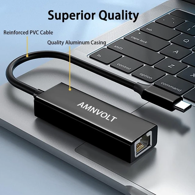 Alt view image 5 of 7 - USB 5Gbps Ethernet Adapter, Ultra Speed USB 3.2 to RJ45 LAN Network Converter,USB Type A/C Realtek RTL8157 Wired LAN Network Connection 5G, 2.5G, 1G, 100Mbps for Windows, Mac OS, Linux and More