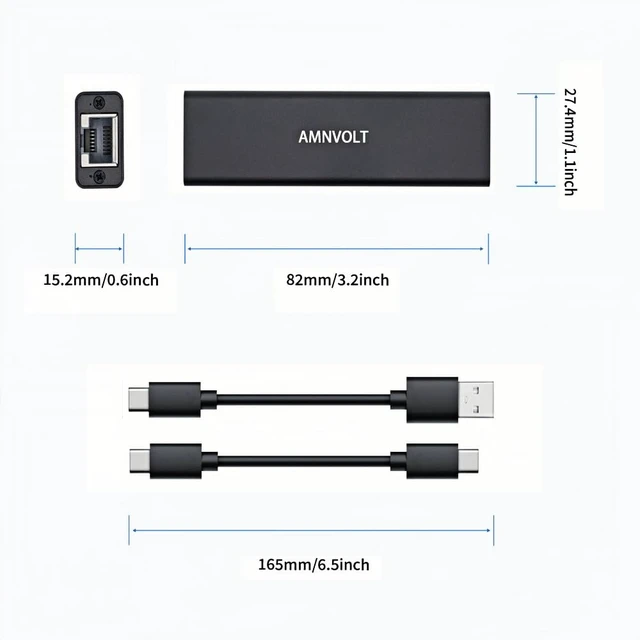 Alt view image 7 of 7 - USB 5Gbps Ethernet Adapter, Ultra Speed USB 3.2 to RJ45 LAN Network Converter,USB Type A/C Realtek RTL8157 Wired LAN Network Connection 5G, 2.5G, 1G, 100Mbps for Windows, Mac OS, Linux and More