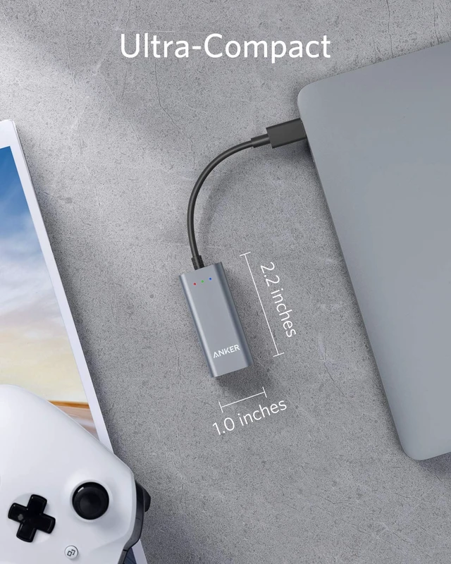 Alt view image 4 of 7 - USB C to Ethernet Adapter, Portable 1-Gigabit Network Hub, 10/100/1000 Mbps, for MacBook Pro, iPad Pro 2019/2018, ChromeBook, XPS, Galaxy S9/S8, and More