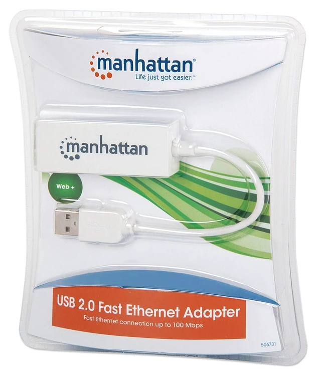 Alt view image 2 of 7 - USB to Ethernet Adapter - 10 / 100 Mbps Fast Ethernet LAN Network - Support Windows 10/8.1/8/7/Vista/XP for Desktop Laptop Apple MacBook Linux 3 Year Warranty 506731