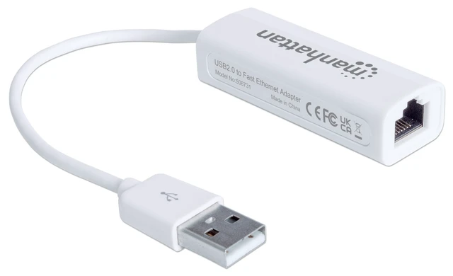 Alt view image 4 of 7 - USB to Ethernet Adapter - 10 / 100 Mbps Fast Ethernet LAN Network - Support Windows 10/8.1/8/7/Vista/XP for Desktop Laptop Apple MacBook Linux 3 Year Warranty 506731