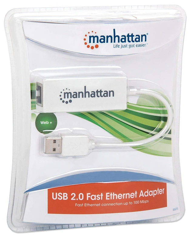 Alt view image 7 of 7 - USB to Ethernet Adapter - 10 / 100 Mbps Fast Ethernet LAN Network - Support Windows 10/8.1/8/7/Vista/XP for Desktop Laptop Apple MacBook Linux 3 Year Warranty 506731