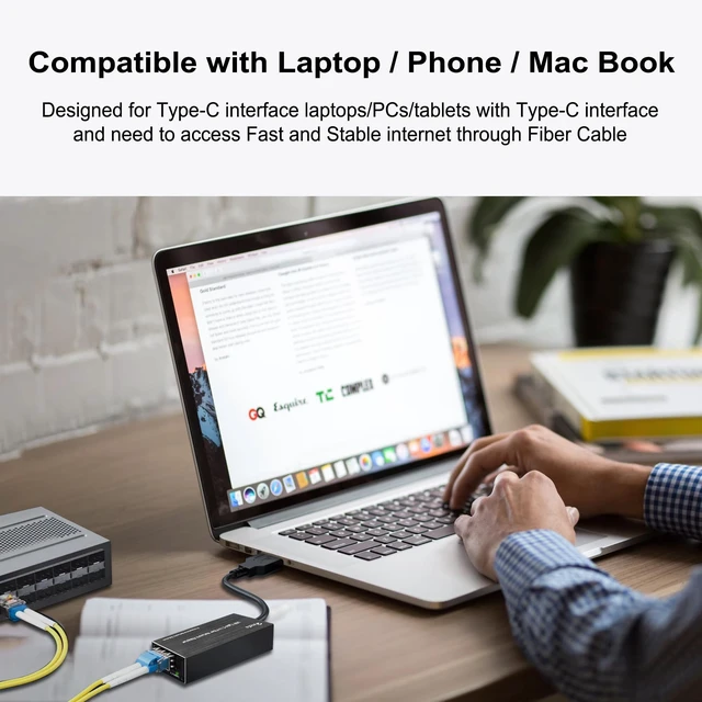 Alt view image 7 of 7 - Mini USB 3.0 to SFP Gigabit Ethernet Adapter Fiber Optic Network Adapter Network Interface Card Compatible with Windows/macOS/Linux,High Performance Transfer Rate,Full/Half Duplex