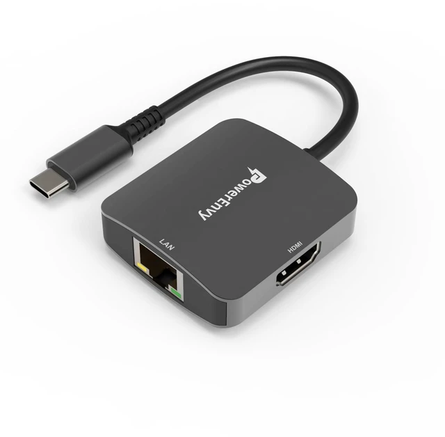 Main image of USB-C to HDMI & Ethernet Cable Hub Adapter 4K HDMI, Ethernet 100M LAN, Aluminum Portable Type-C Hub for MacBook Pro/Air, iPad Pro, XPS, MateBook & More