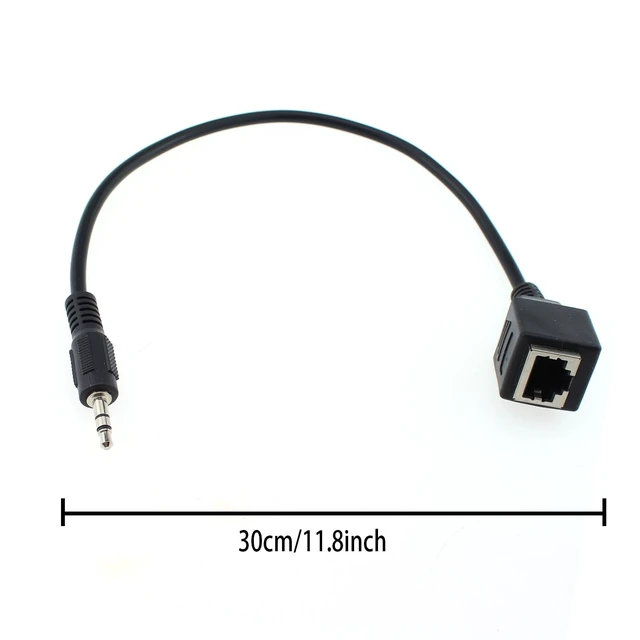 Alt view image 5 of 5 - 3pcs 3.5mm 1/8" Stereo Male Plug to RJ45 Female Extender Over Cat5/Cat6 Socket Ethernet Adapter Cable (3.5M/RJ45F)