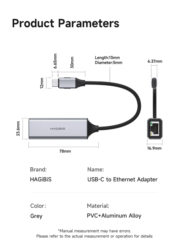 Alt view image 5 of 6 - USB C to Ethernet Adapter USB to Gigabit RJ45 Converter Network Hub | Portable USB Type-C to Gigabit RJ45 Network LAN Hub, Compatible for MacBook Pro/Air, iPhone 18/17/16 Pro Max, iPad Pro, XPS