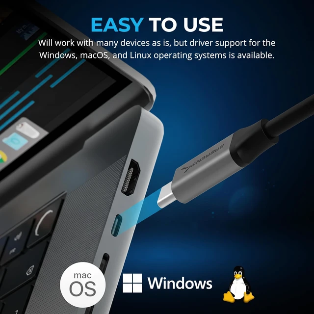 Alt view image 4 of 7 - USB-C to 5Gb Ethernet Adapter, 5GbE/2.5GbE Multi-Gig (NT-C5GA) | 5 Gigabit wired LAN, USB-C to RJ45, USB 3.2 Gen 2 for full 5Gbps, Windows/macOS/Linux, Not WiFi or cellular, Aluminum