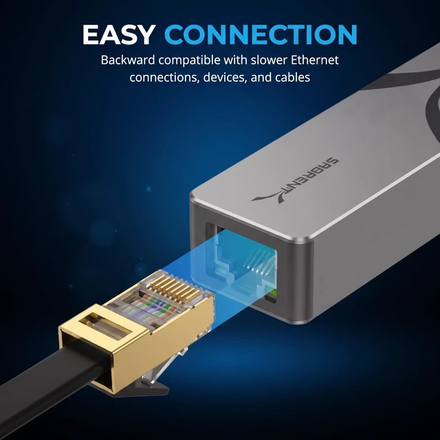 Alt view image 6 of 7 - USB-C to 5Gb Ethernet Adapter, 5GbE/2.5GbE Multi-Gig (NT-C5GA) | 5 Gigabit wired LAN, USB-C to RJ45, USB 3.2 Gen 2 for full 5Gbps, Windows/macOS/Linux, Not WiFi or cellular, Aluminum