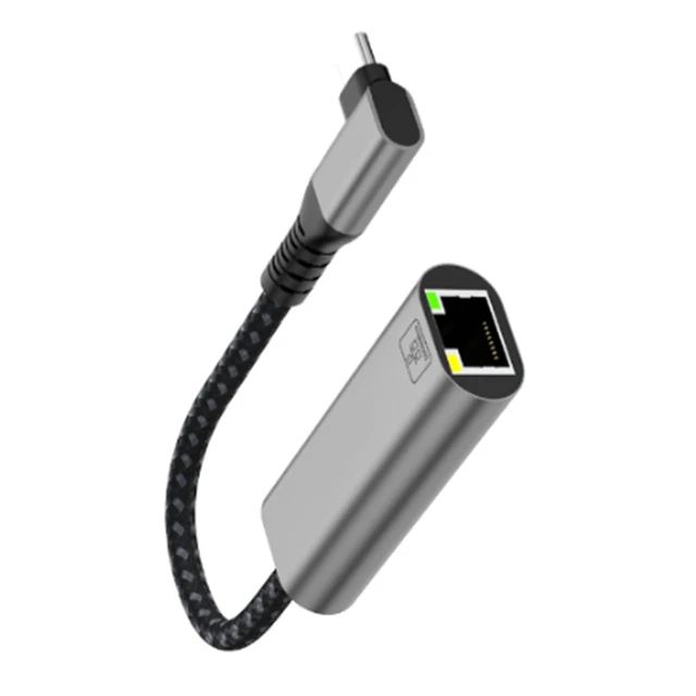 Alt view image 2 of 5 - USB C To Ethernet Adapter 90 Degree Angled Type C To RJ45 Gigabit Ethernet Networking Adapter Dongle Converter For PC