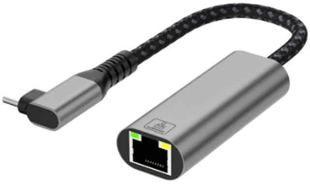 Alt view image 4 of 5 - USB C To Ethernet Adapter 90 Degree Angled Type C To RJ45 Gigabit Ethernet Networking Adapter Dongle Converter For PC