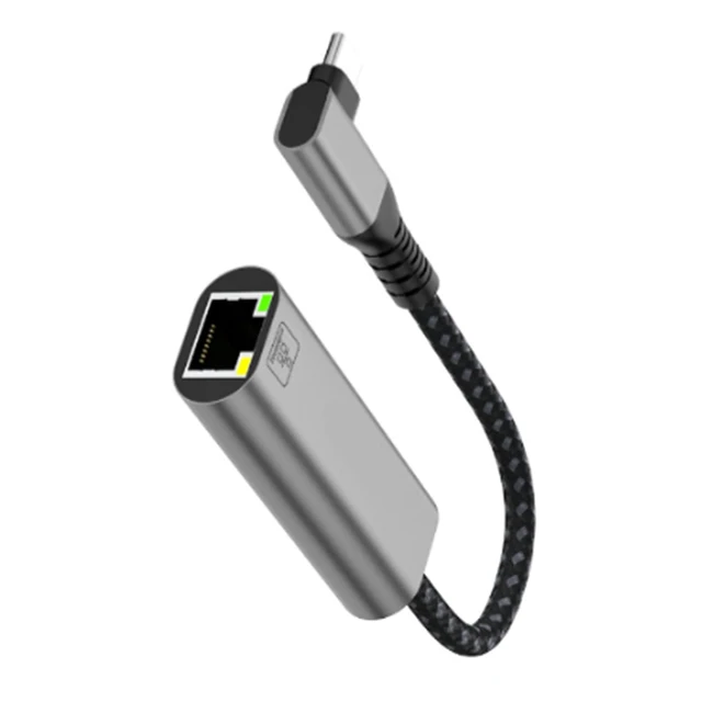 Alt view image 5 of 5 - USB C To Ethernet Adapter 90 Degree Angled Type C To RJ45 Gigabit Ethernet Networking Adapter Dongle Converter For PC