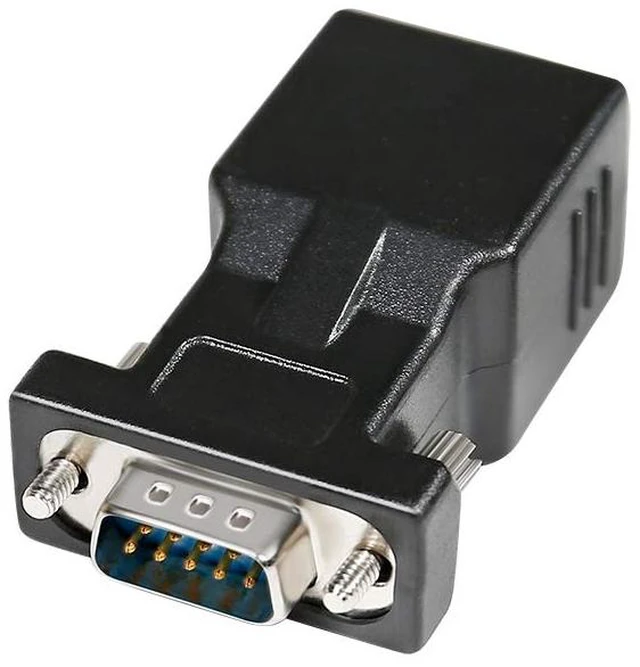 Main image of DB9 to RJ45 Serial Adapter RS232 Male to RJ-45 Female Ethernet Converter Compatible with Standard 9 Pin RS-232 Devices