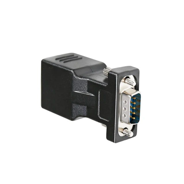 Alt view image 6 of 7 - DB9 to RJ45 Serial Adapter RS232 Male to RJ-45 Female Ethernet Converter Compatible with Standard 9 Pin RS-232 Devices