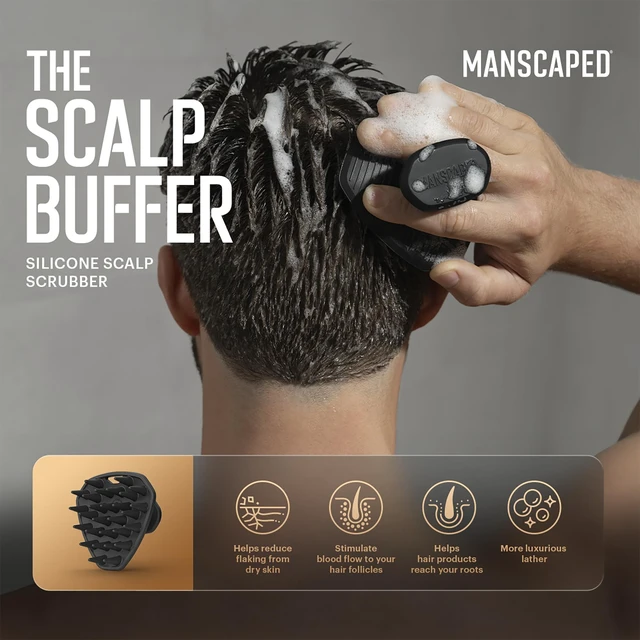 Alt view image 2 of 7 - The Scalp Buffer Mens Silicone Head Scrubber | Premium Cleansing & Exfoliating Hair Brush, Ergonomic Handheld Design for Gentle Scalp Massage (1-Pack)