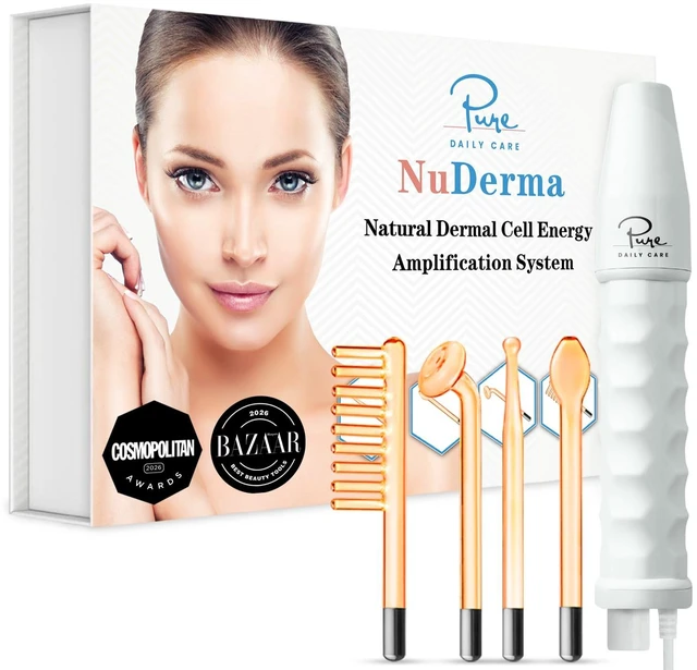 Main image of NuDerma Handheld Skin Therapy Wand Machine w/Neon Anti-Aging - Skin Tightening - Wrinkle Reducing - Dark Circles Clarifying - Hair & Scalp Stimulator