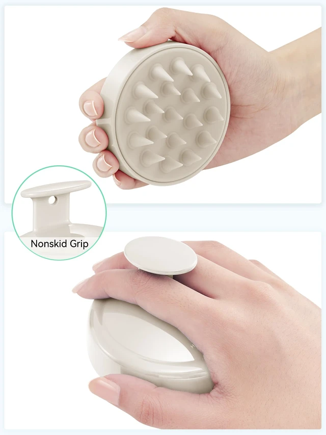 Alt view image 2 of 6 - Scalp Massager Hair Growth Scrubber for Dandruff Removal Hair Care | Silicone Head Massager Relaxing, Shampoo Brush Cleansing Exfoliating for All Hair Type, Easy-Grip, Bath Shower Accessories