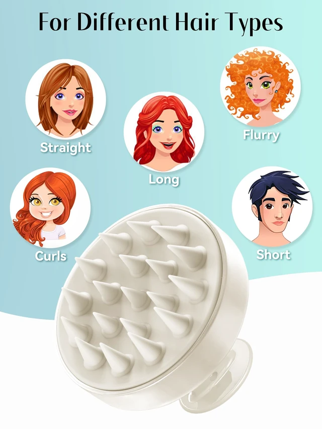 Alt view image 6 of 6 - Scalp Massager Hair Growth Scrubber for Dandruff Removal Hair Care | Silicone Head Massager Relaxing, Shampoo Brush Cleansing Exfoliating for All Hair Type, Easy-Grip, Bath Shower Accessories