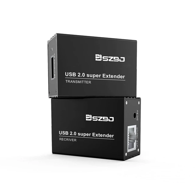 Alt view image 2 of 7 - USB2.0 Extender Over RJ45 Cat5E/6 up to 230ft Ethernet Cable Extender with Power Adapter- Full USB 2.0 Support for Keyboard, DongleMouse, Webcam, and All Operating System 101