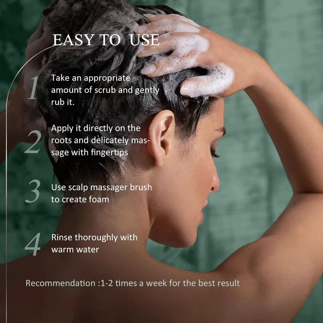 Alt view image 7 of 7 - Scalp Scrub, Anti-Dandruff Rosemary Exfoliator Scrub with Scalp Massager | Infused with Peppermint & Sea Salt, Detox Clarifying Exfoliator Shampoo for Deep Scalp Cleanse