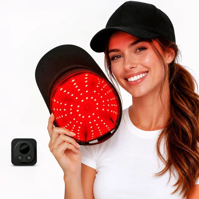 Main image of Cordless Red Light Hair Growth Cap, 96 LEDs with Auto Timer | 660nm + 850nm light, 4 brightness levels and timed auto-off. Lightweight, breathable and hands-free.