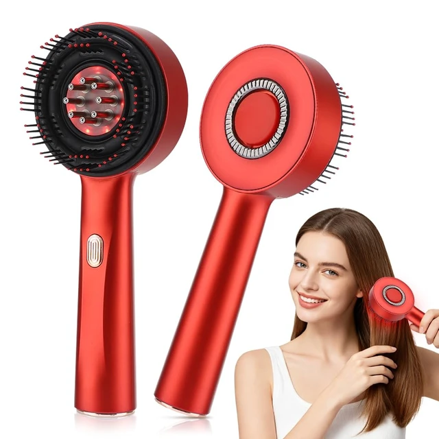 Alt view image 5 of 5 - Electric Scalp Massage Comb for Home Scalp Care Relaxation (Red) | `ABS Built Rechargeable Electric Comb With Red Light Function` >