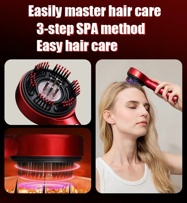 Alt view image 3 of 6 - Electric Scalp Massager, 3-in-1 Hair Oil Applicator for Hair Growth, IPX7 Waterproof Cordless Head Massager for Stress Relief, Portable for Deep Clean & Scalp Care (Grey)