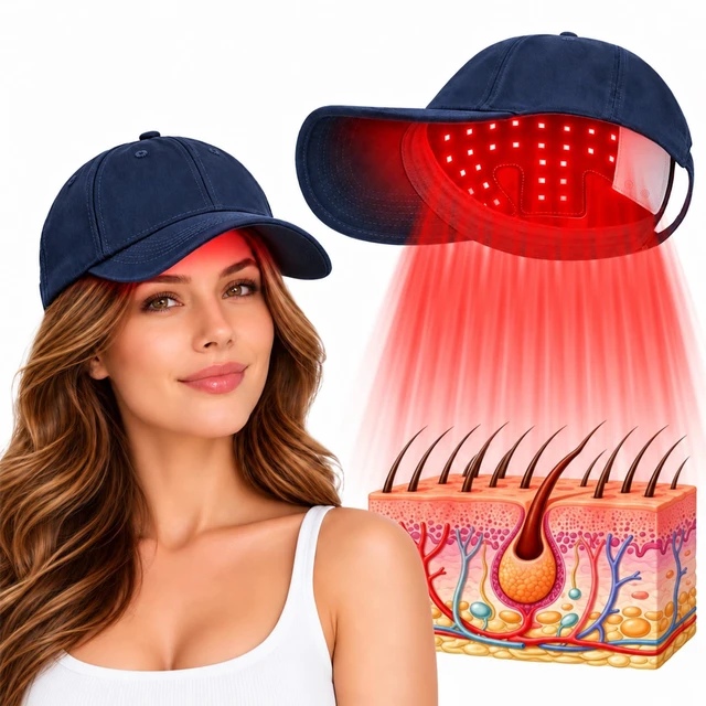 Main image of Red Light Therapy for Hair Growth,Laser Hair Growth Cap,Blue | 650nm &880nm LLLT Red Infrared Therapy Cap for Men & Women,FullScalp Hair Regrowth,Rechargeable,Adjustable HandsFree Wear