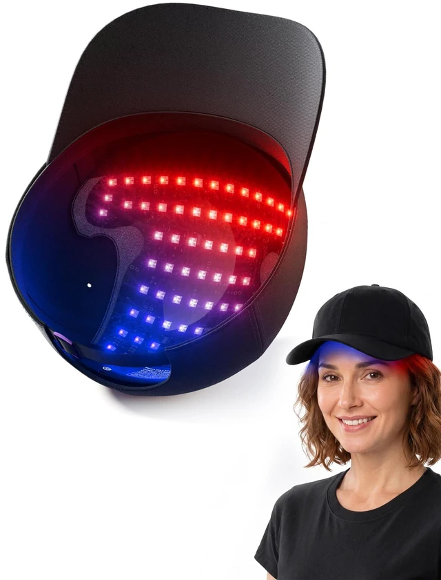 Main image of FDA Cleared Red Light Therapy for Hair Growth, Red Light Therapy Hat for Thinning, Detachable Inner Pad, Adjustable Strap, Full Scalp Coverage, Design for Home & Travel Use for Men & Women