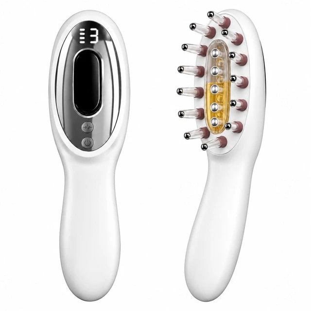 Main image of Scalp Serum Applicator 4-in-1 Hair Brush, Electric Scalp Massager with Liquid Delivery, LED Light Therapy, Vibration Massage, Cordless Hair & Scalp Care Comb