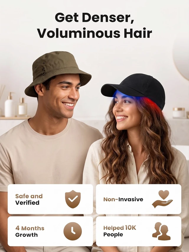 Alt view image 6 of 7 - FDA Cleared Red Light Therapy for Hair Growth, Red Light Therapy Hat for Thinning, Detachable Inner Pad, Adjustable Strap, Full Scalp Coverage, Design for Home & Travel Use for Men & Women