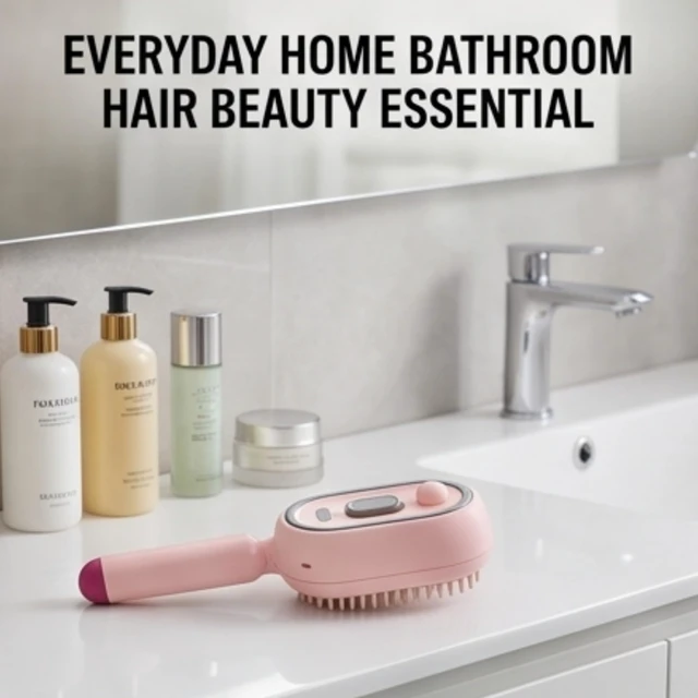 Alt view image 5 of 6 - Electric Spray Air Cushion Massage Comb, Hair Brush with Water Spray, Rechargeable Anti-Static Hair Brush with Fine Mist Spray and Red Light Scalp Massage, Wet Dry Hair Styling for Women Men1