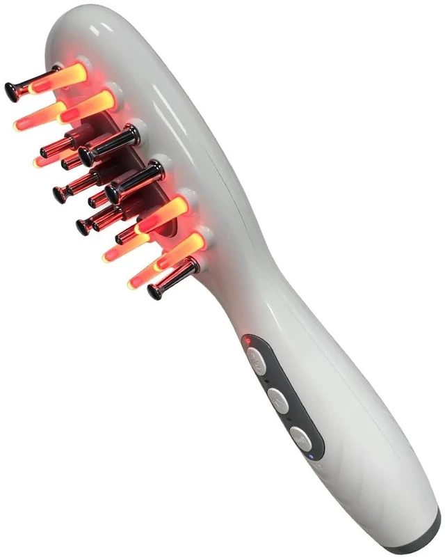 Main image of Electric Scalp Care Brush with LED Light, Gentle Vibration Function & Detachable Serum Applicator, Rechargeable Hair Comb for Daily Hair Care Routine