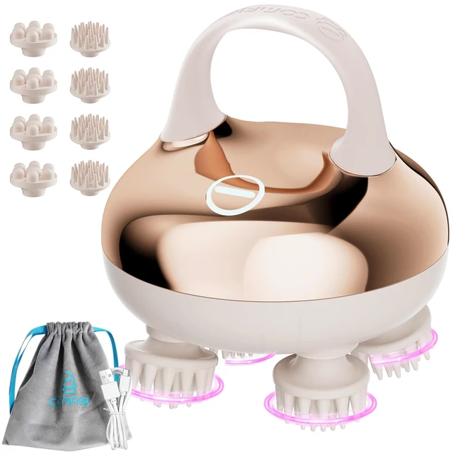 Main image of Cordless Scalp Massager with Heat, Waterproof Electric Head Massager for Deep Scalp Cleansing, Hair Care & Daily Relaxation, Rechargeable 3 Modes, Gift for Women Men