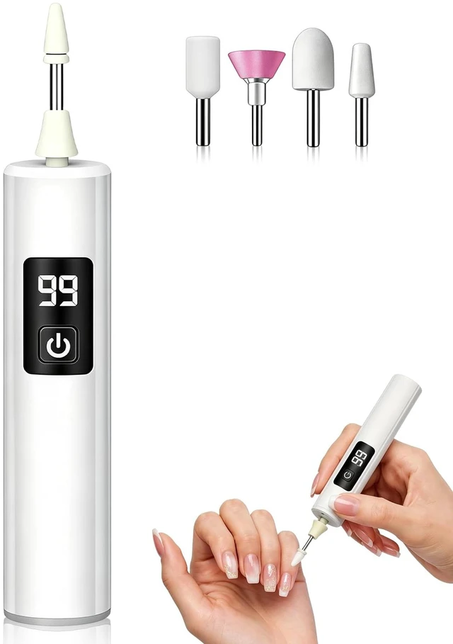 Main image of Electric Nail Drill,Cordless Nail Drill with LED Light,USB-C Charging,1PC | 3-Speed Rechargeable,Electric Nail Drill Nail File For Women,Nail Buffer & Polisher,4 Grinding Bits for Home Nail Care