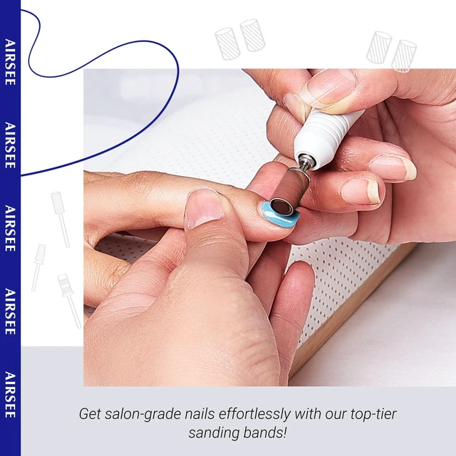 Alt view image 7 of 7 - Sanding Bands for Nail Drill 100 Piece,Set 180 Grit Medium,Brown | Professional Sander for Acrylic Nails Gel Manicures and Pedicure Finger Callus,1 Mandrel Bit,Acrylic File Attachments