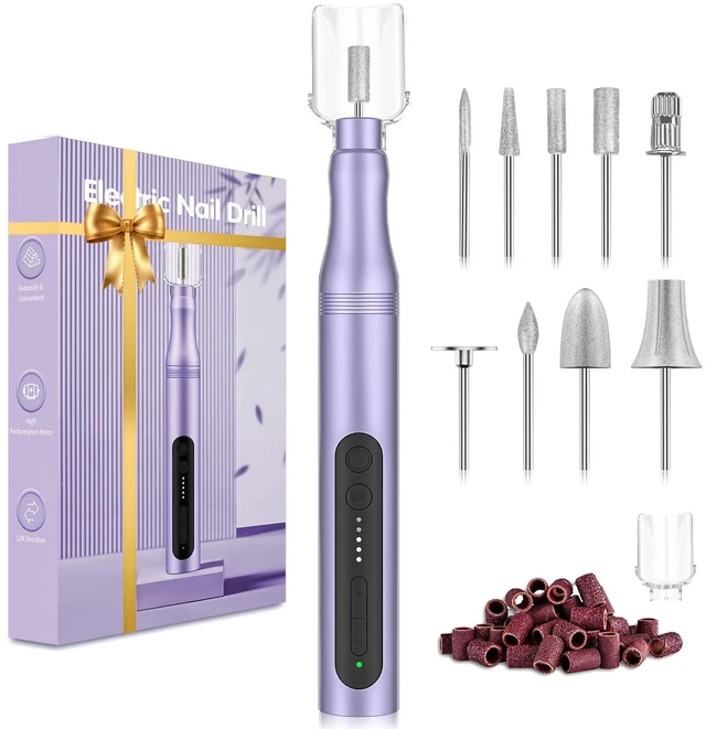 Main image of Electric Nail Drill Professional Kit, Cordless Rechargeable Nail File Set | Adjustable Speed,Forward/Reverse,Portable Nail Drill Grinder,Toe Acrylic Gel Removal Cuticle Polishing Home Salon Nail Care