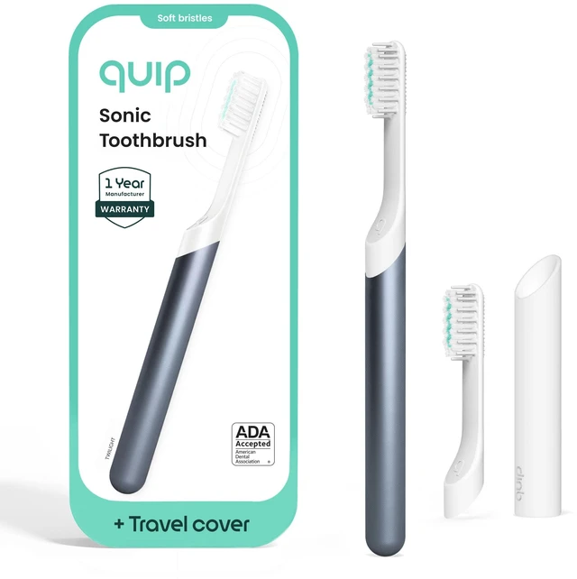 Main image of Sonic Electric Toothbrush, Extra Brush Head, Metal Handle, Twilight | Includes 2 Brush Heads and Travel Cover Mount, AAA Battery, 3 Month Battery Life, 2 Minute Timed Brushing, Travel Ready