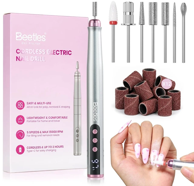 Main image of Cordless Nail Drill, 7 Bits Electric Nail File 5 Speeds LED Display | Rechargeable Electric Nail Drill 0-15000 RPM for Nail Tips Gel Polish Removal, Prep Cuticle Care Drill Nails Machine DIY Home
