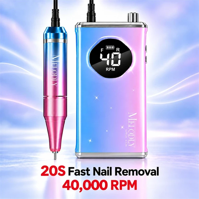 Alt view image 6 of 7 - Nail Drill Professional 40000RPM 20S Fast Removal for Acrylic Nails | 20S Nail Removal, 812H Battery Life, Low Noise, Rechargeable Electric Nail File Kit with Complete Bit Set for Salon Home DIY