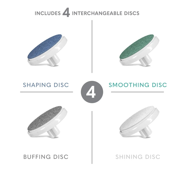 Alt view image 5 of 7 - 4-in-1 Rechargeable Electric Nail File Set with Unique Oscillating Head Shape, Smooth, Buff & Shine Nails Remove Cuticles & Calluses Salon Quality Manicure Pedicure Results