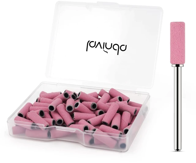 Main image of Small Sanding Bands Nail Drill Bit, 80 Piece Extra Fine Sanding Bands for Nail Drill with 3.1mm Mandrel Bit for Acrylic Nails Gel Removing Shaping Polishing Nail Salon Use (240 Grit, Pink)