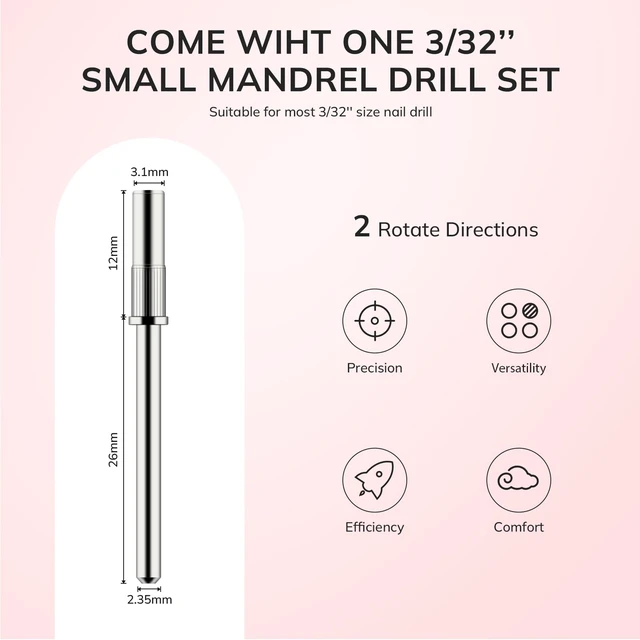 Alt view image 3 of 7 - Small Sanding Bands Nail Drill Bit, 80 Piece Extra Fine Sanding Bands for Nail Drill with 3.1mm Mandrel Bit for Acrylic Nails Gel Removing Shaping Polishing Nail Salon Use (240 Grit, Pink)