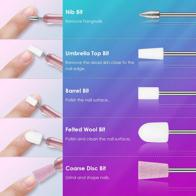 Alt view image 4 of 7 - 26pcs Nail Drill Bits Set, 3/32inch Professional Ceramic Diamond Safety Bits for Nail Drill, Cuticle Efile Nail Drill Bits, Remover Bits for Acrylic Gel Nail Tech Manicure Pedicure, Home Salon